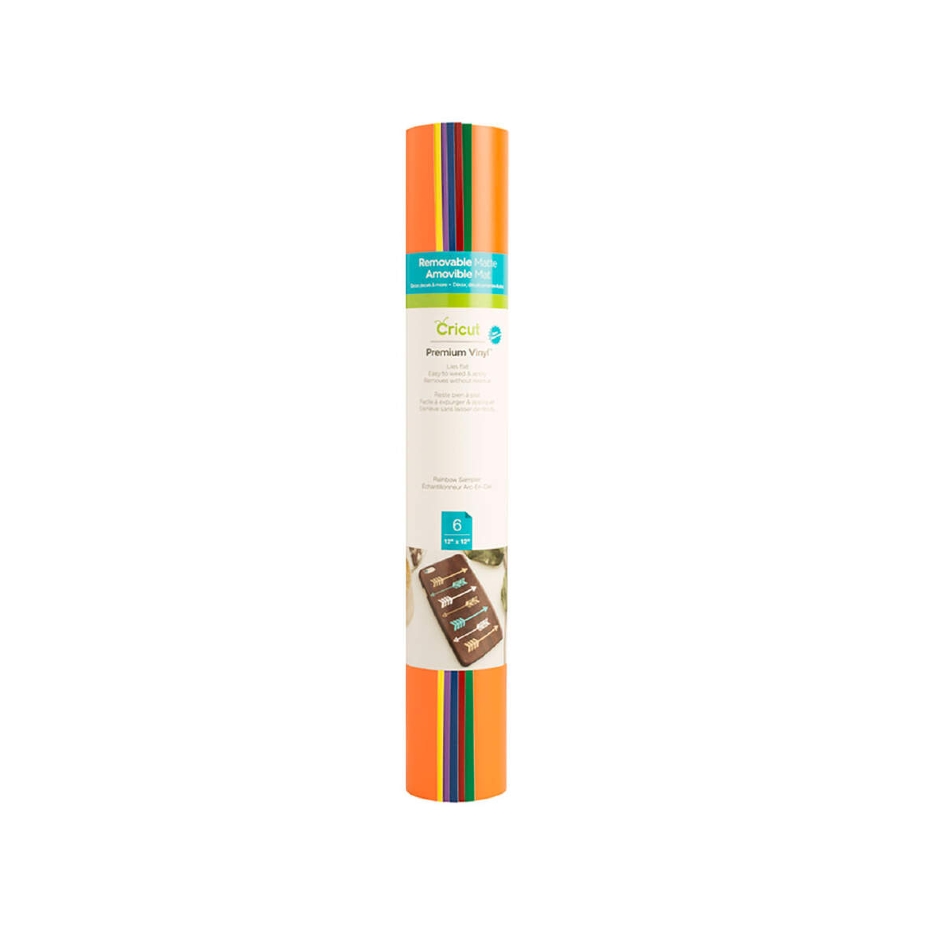 Cricut Premium Vinyl Removable Rainbow Sampler 12X12 (6 Sheets)